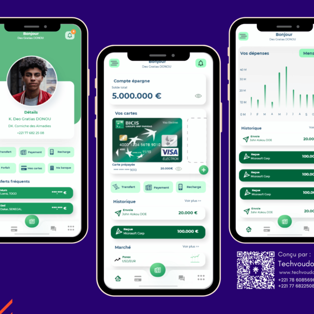 Tech voudou UI Design Mobile banking app for BICIS