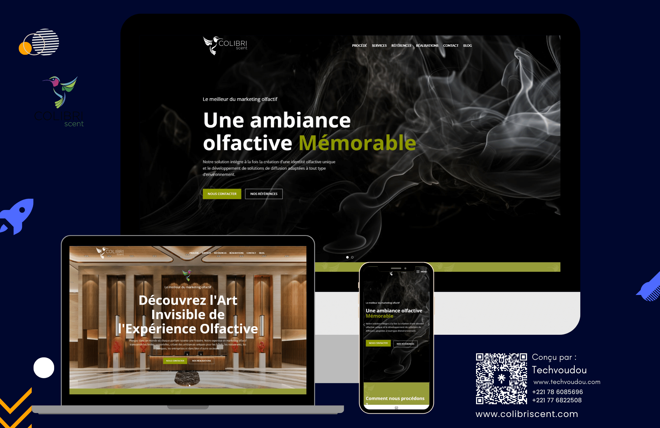 Tech voudou enterprise website pour Colibri scent